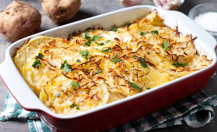 travessa com batata rosti recheada