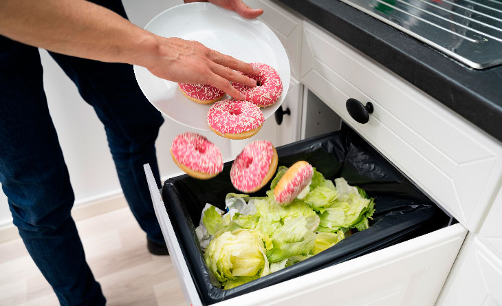 desperdicio na cozinha interna