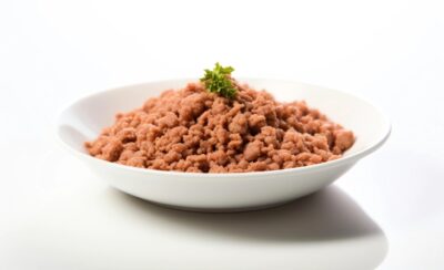 Prato com carne de soja.