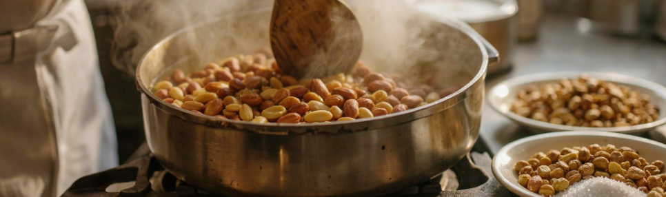 Panela com amendoim.