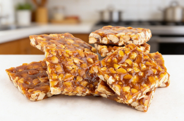 Pedaços de pé de moleque.