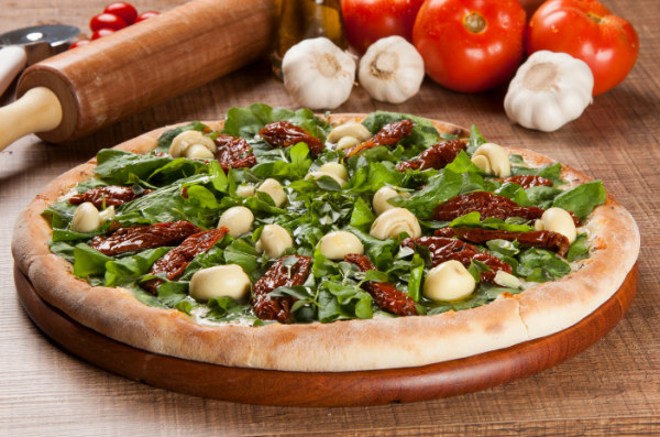 Pizza vegana.