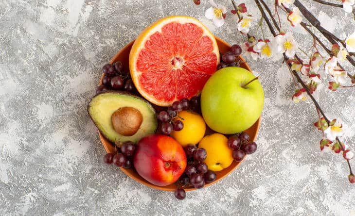 Cesto de frutas.
